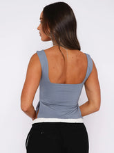Load image into Gallery viewer, Ruched Sweetheart Neck Wide Strap Tank