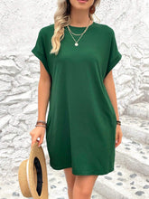 Load image into Gallery viewer, Round Neck Short Sleeve Mini Dress