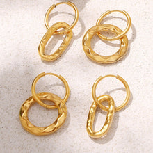 Load image into Gallery viewer, 18K Gold-Plated Titanium Steel Annulus Earrings
