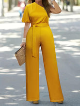 Load image into Gallery viewer, Plus Size Single Shoulder Tie Waist Jumpsuit