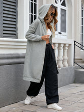 Load image into Gallery viewer, Zip Up Long Sleeve Longline Hooded Outerwear
