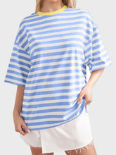Load image into Gallery viewer, Striped Round Neck Half Sleeve T-Shirt