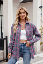 Load image into Gallery viewer, Mandy Pocketed Plaid Collared Neck Long Sleeve Shirt