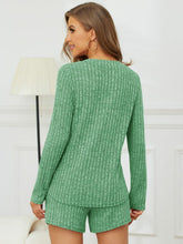 Load image into Gallery viewer, Ribbed Round Neck Top and Shorts Set