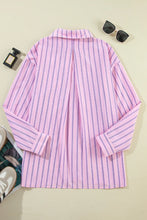 Load image into Gallery viewer, Striped Collared Neck Long Sleeve Shirt