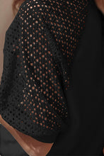 Load image into Gallery viewer, Eyelet Round Neck Half Sleeve Blouse