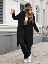 Load image into Gallery viewer, Zip Up Long Sleeve Longline Hooded Outerwear