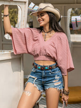 Load image into Gallery viewer, Textured V-Neck Crop Top