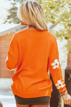 Load image into Gallery viewer, Flower Open Front Long Sleeve Cardigan