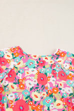 Load image into Gallery viewer, Peplum Floral V-Neck Short Sleeve Blouse