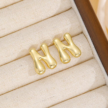 Load image into Gallery viewer, 18K Gold-Plated Bubble Letter Stud Earrings