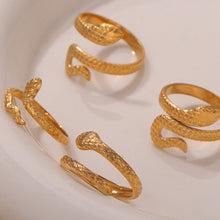 Load image into Gallery viewer, Titanium Steel Snake Shape Bypass Ring