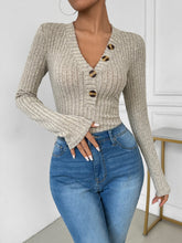 Load image into Gallery viewer, Perfee V-Neck Long Sleeve Bodysuit
