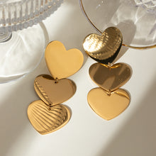Load image into Gallery viewer, 18K Gold-Plated Heart Earrings