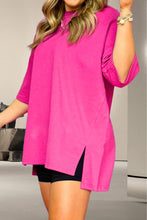 Load image into Gallery viewer, Slit Round Neck Half Sleeve T-Shirt