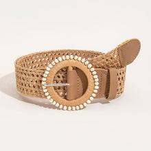Load image into Gallery viewer, Beaded Round Buckle Braided Belt