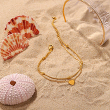 Load image into Gallery viewer, Heart Shape Double-Layered Anklet