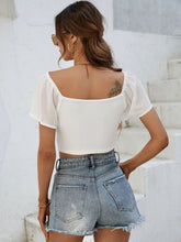 Load image into Gallery viewer, Drawstring Short Sleeve Crop Top
