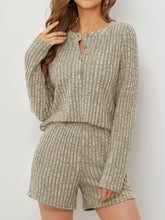 Load image into Gallery viewer, Ribbed Round Neck Top and Shorts Set