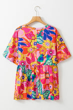 Load image into Gallery viewer, Plus Size Printed Round Neck Short Sleeve Top