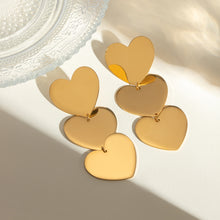 Load image into Gallery viewer, 18K Gold-Plated Heart Earrings