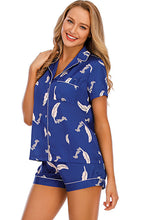 Load image into Gallery viewer, Printed Button Up Short Sleeve Top and Shorts Lounge Set