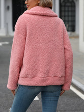 Load image into Gallery viewer, Zip Up Long Sleeve Plush Jacket