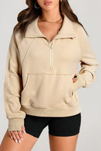 Load image into Gallery viewer, Half Zip Long Sleeve Sweatshirt