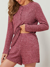 Load image into Gallery viewer, Ribbed Round Neck Top and Shorts Set