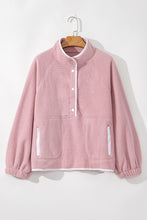 Load image into Gallery viewer, Half Snap Long Sleeve Sweatshirt with Side Slit Pockets