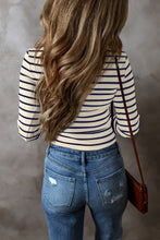 Load image into Gallery viewer, Striped V-Neck Long Sleeve Top