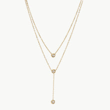 Load image into Gallery viewer, Stainless Steel Zircon Double-Layered Necklace