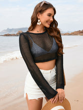 Load image into Gallery viewer, Openwork Long Sleeve Cover-Up