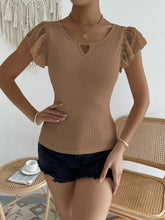 Load image into Gallery viewer, Swiss Dot Round Neck Cap Sleeve Top