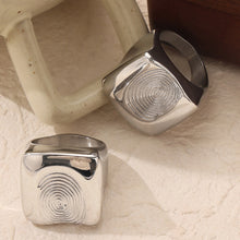 Load image into Gallery viewer, Titanium Steel Fingerprint Signet Ring