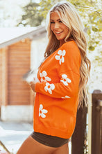 Load image into Gallery viewer, Flower Open Front Long Sleeve Cardigan