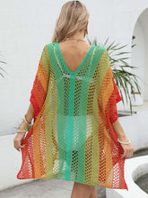 Load image into Gallery viewer, Openwork Contrast V-Neck Cover-Up
