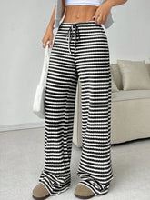 Load image into Gallery viewer, Tied Striped Wide Leg Pants