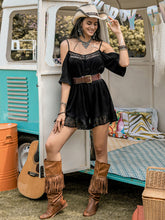 Load image into Gallery viewer, Lace Detail Cold Shoulder Romper
