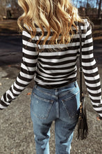 Load image into Gallery viewer, Striped Turtleneck Long Sleeve Knit Top
