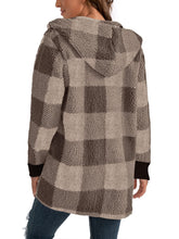 Load image into Gallery viewer, Plaid Long Sleeve Hooded Coat