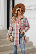 Load image into Gallery viewer, Plaid Collared Neck Long Sleeve Shirt