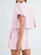 Load image into Gallery viewer, V-Neck Puff Sleeve Top and Shorts Set