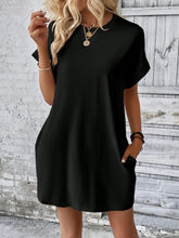 Load image into Gallery viewer, Round Neck Short Sleeve Mini Dress