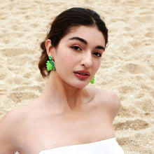 Load image into Gallery viewer, Rice Bead Leaf Earrings