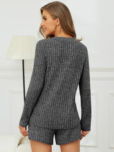 Load image into Gallery viewer, Ribbed Round Neck Top and Shorts Set