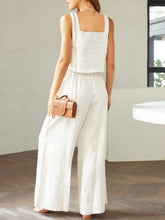 Load image into Gallery viewer, Square Neck Top and Wide Leg Pants Set