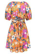 Load image into Gallery viewer, Printed Surplice Short Sleeve Dress