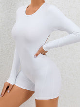 Load image into Gallery viewer, Cutout Round Neck Long Sleeve Active Romper