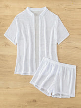 Load image into Gallery viewer, Open Front Half Sleeve Top and Shorts Cover Up Set